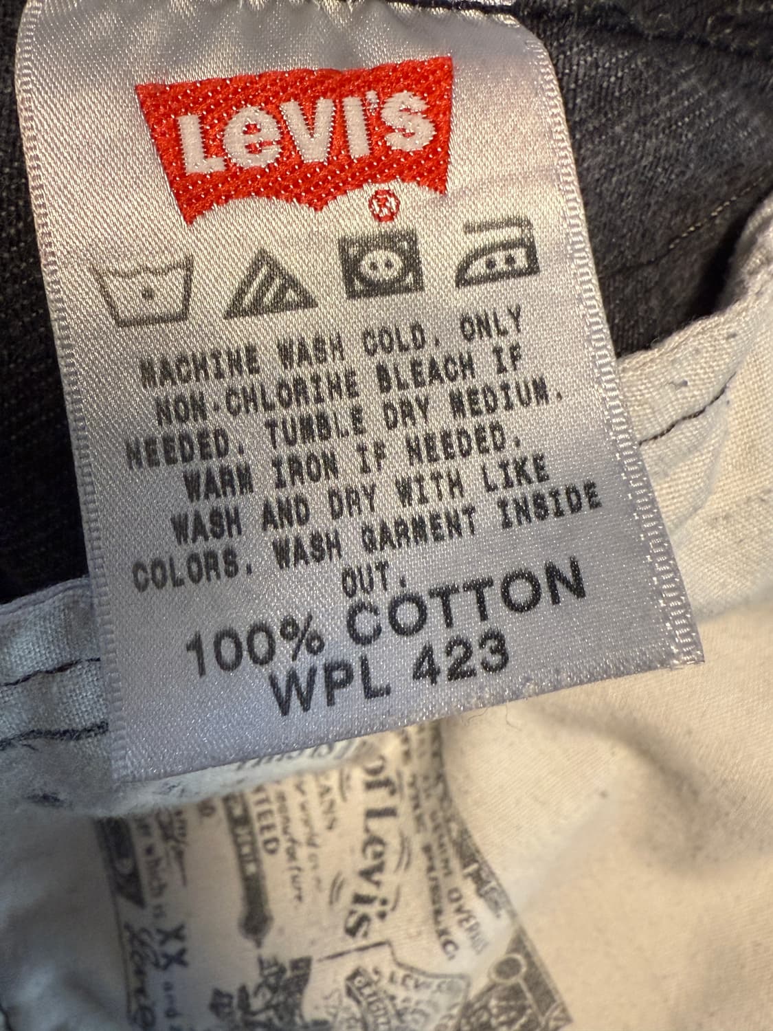 리바이스 501 흑청 33/32 상품이미지5