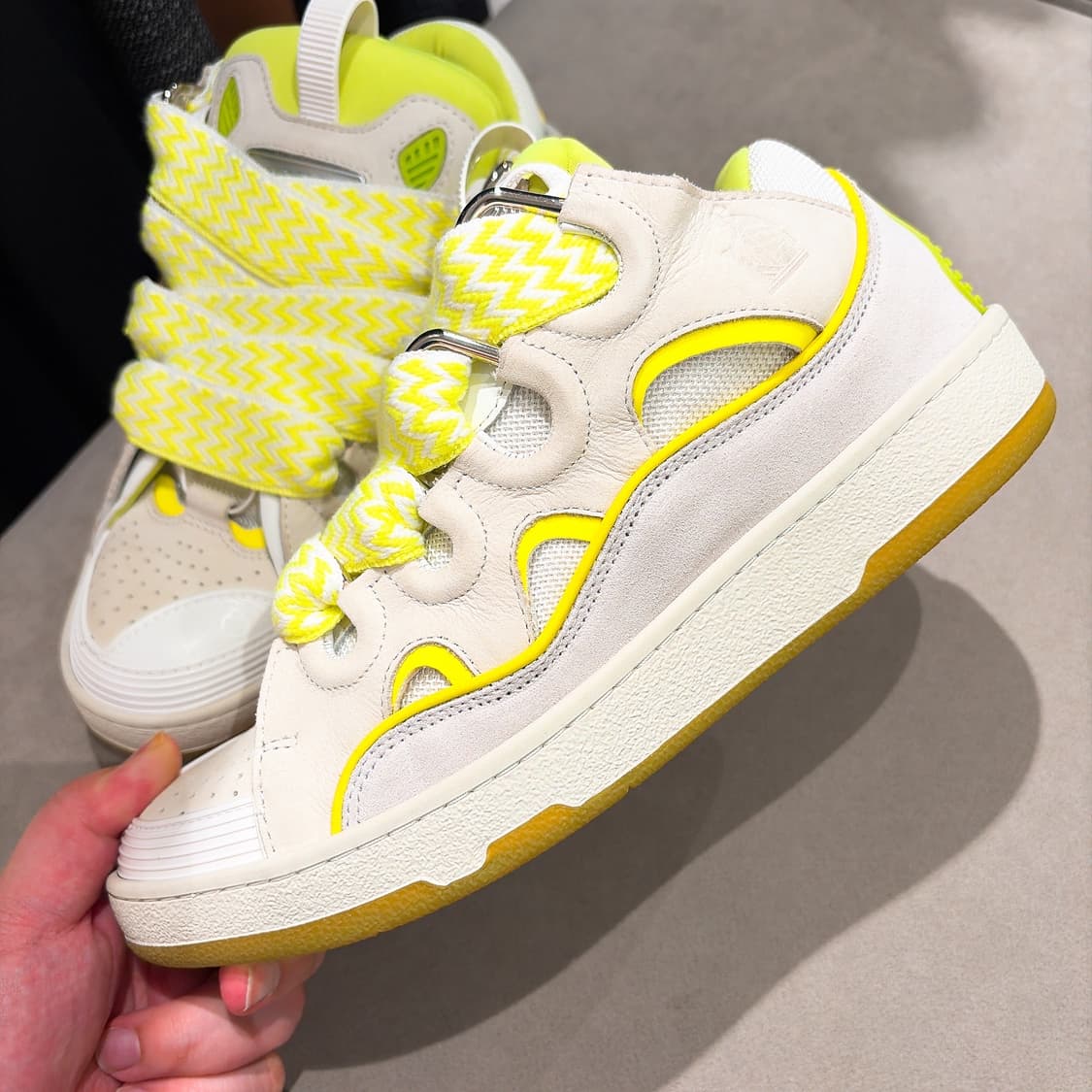 (정품/새상품) (정품/새상품) LANVIN 랑방 남성 화이트 옐로우 커 상품이미지3