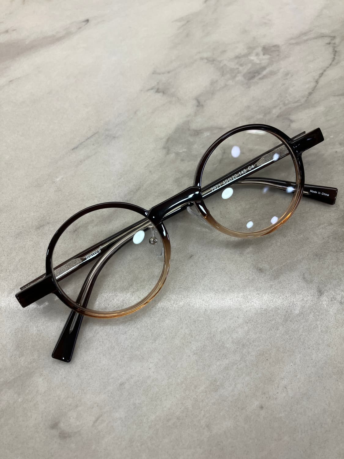 B60 HL 브라운 투톤 라운드 뿔테 안경7671 상품이미지1