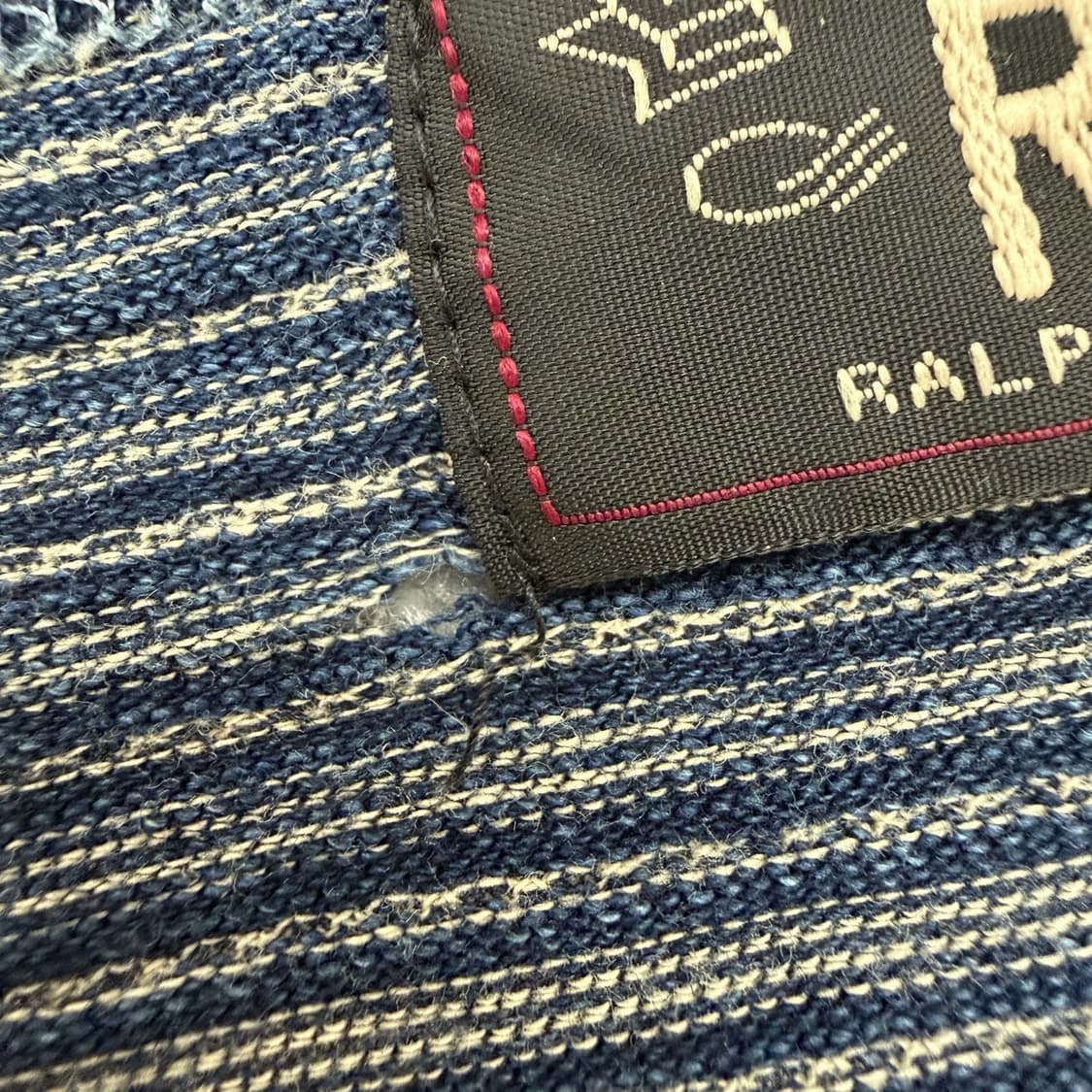 00s RRL 더블알엘 인디고 스트라이프 저지 포켓 티셔츠 상품이미지6