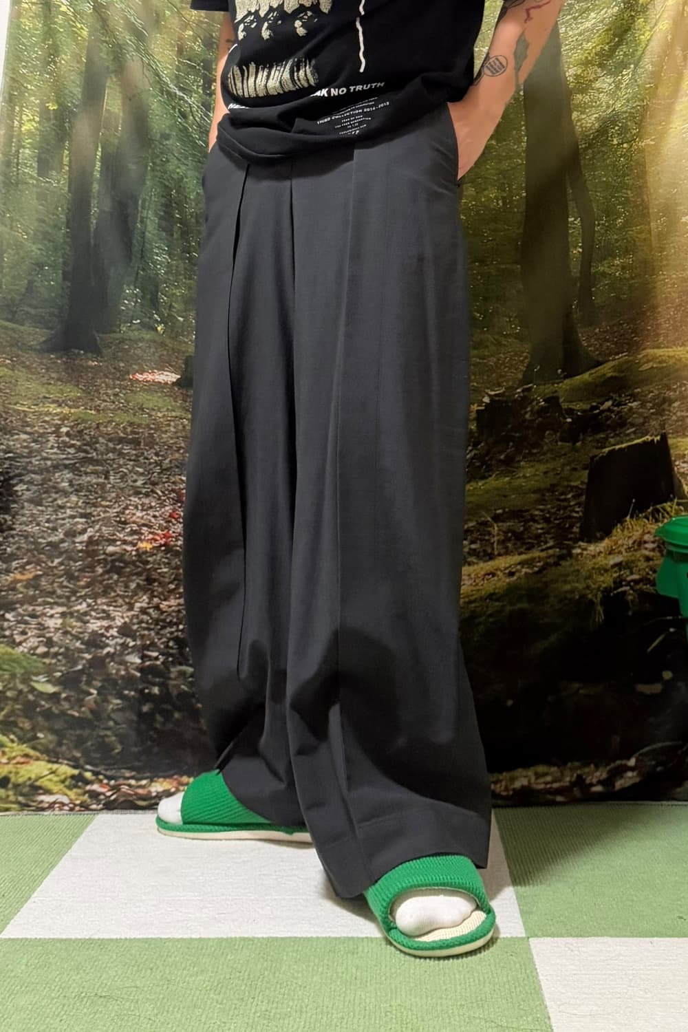 이세이미야케 80s 오리가미 울 와이드 슬랙스 상품이미지2