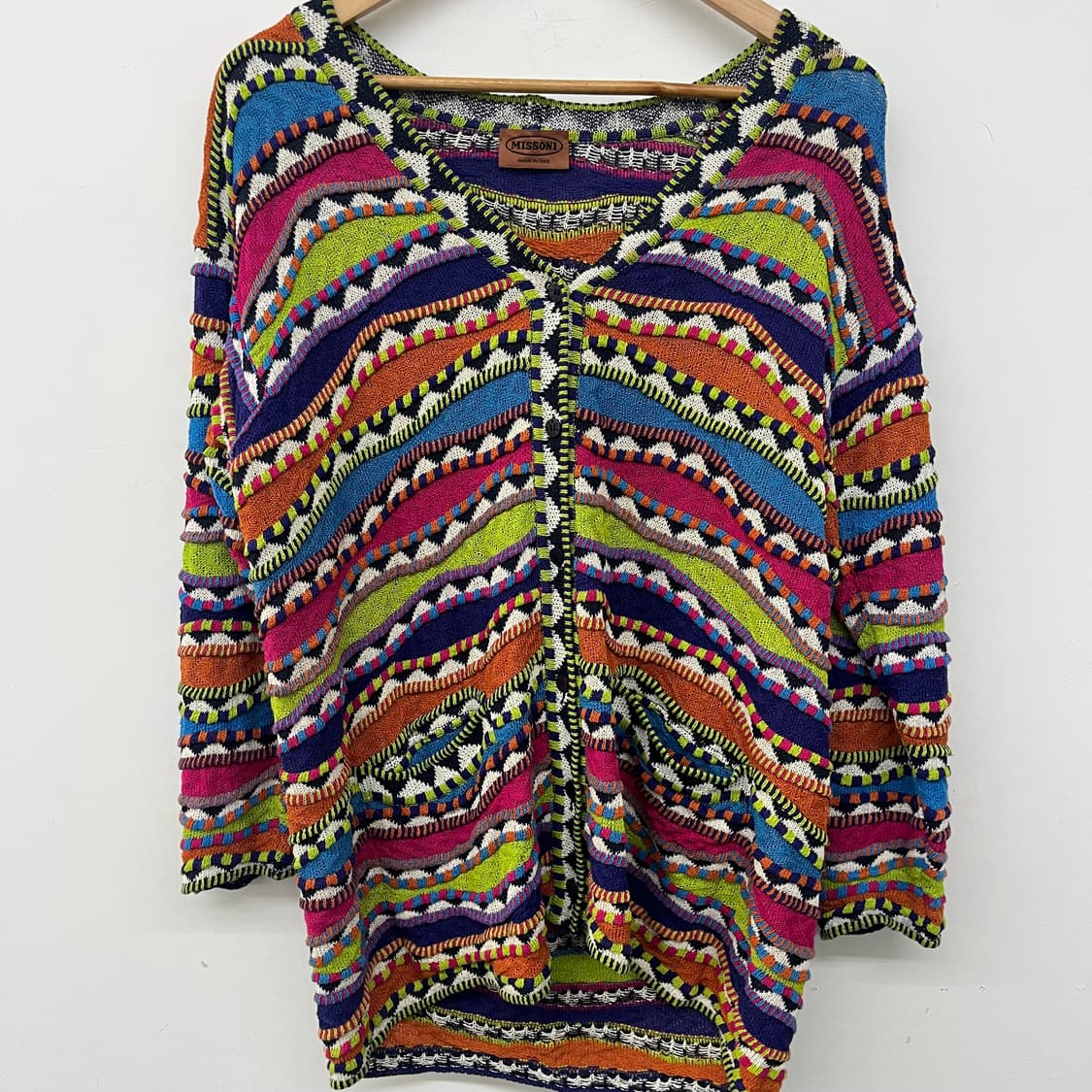미쏘니 멀티컬러 니트 가디건 여L 상품이미지2