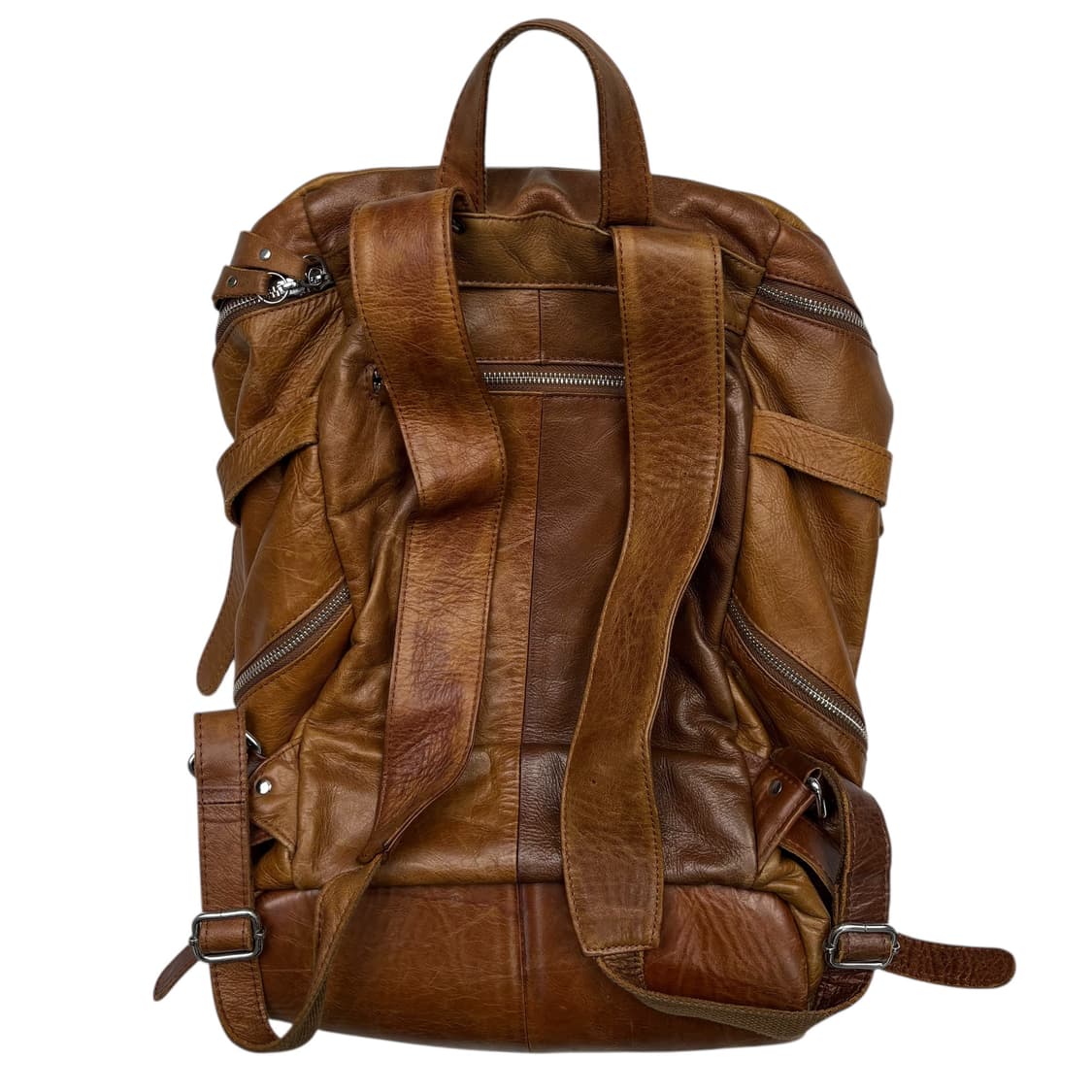 빈티지 통 가죽 브라운 백팩 OS 상품이미지4