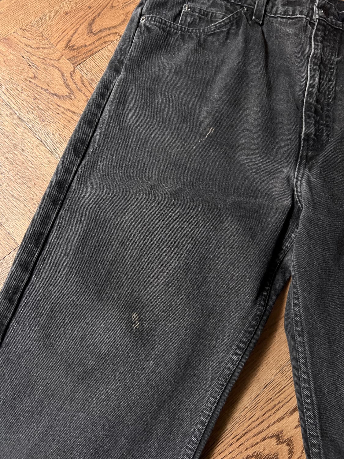 [40]90's 리바이스 USA 505 오렌지탭 빈티지워싱 흑청 데님팬츠 상품이미지4