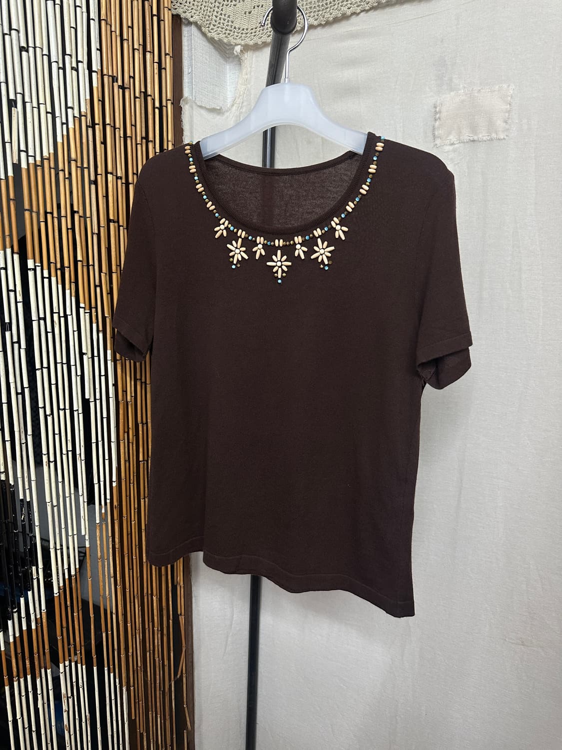 wood beads top 상품이미지1