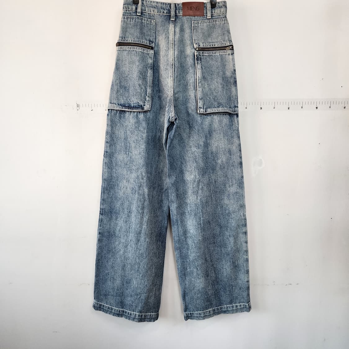 MENG 워싱 데님 카고 와이드 팬츠 상품이미지4