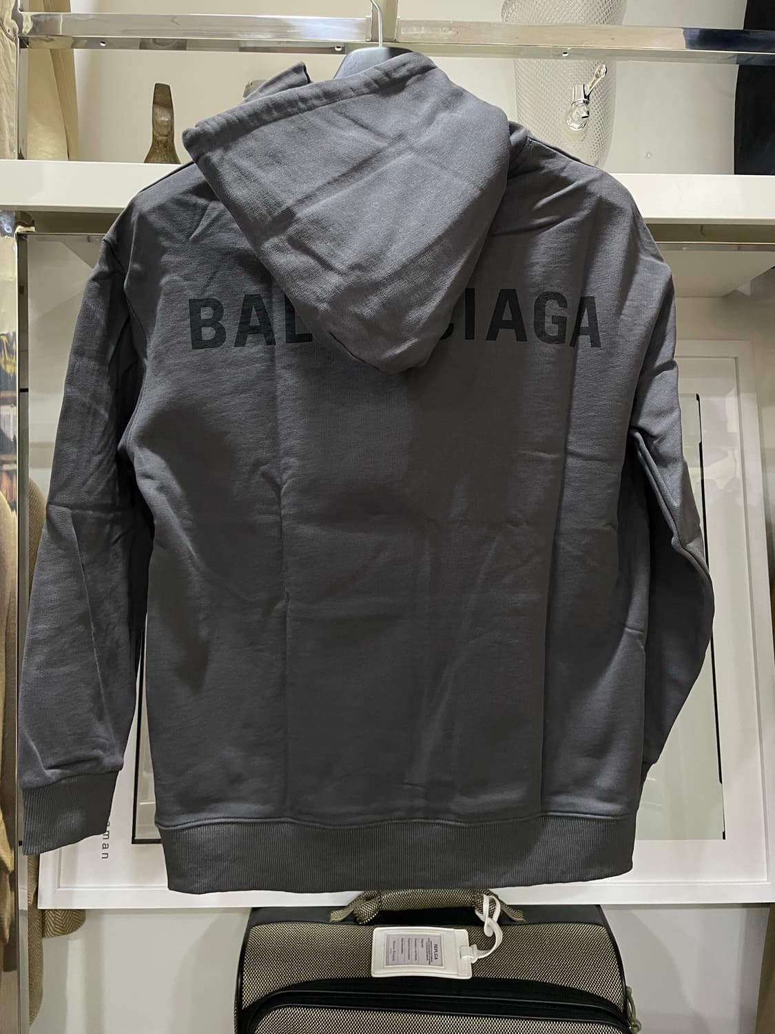 발렌시아가/그레이 피그먼트워싱 후드티(S) 상품이미지2