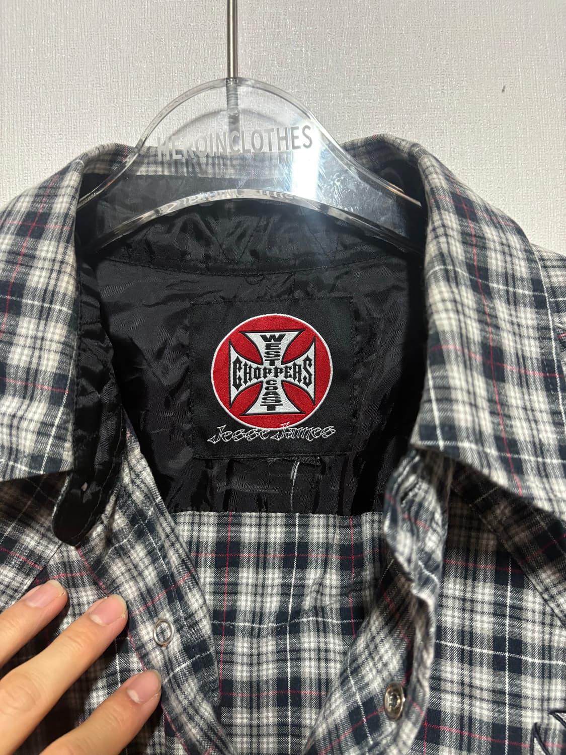[L] 90's West Coast Choppers 웨스턴 체크 셔츠 상품이미지5