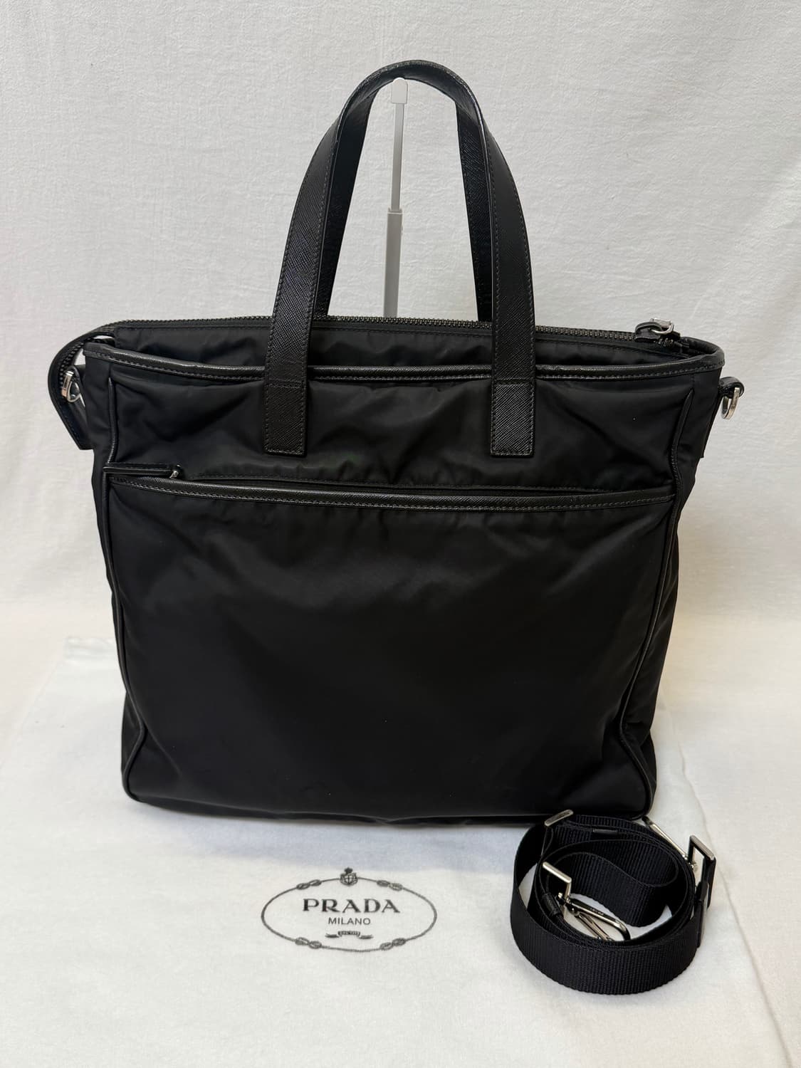 정품 프라다 리나일론 사피아노 레더 EVG860 토트백 크로스백 숄더백 상품이미지5