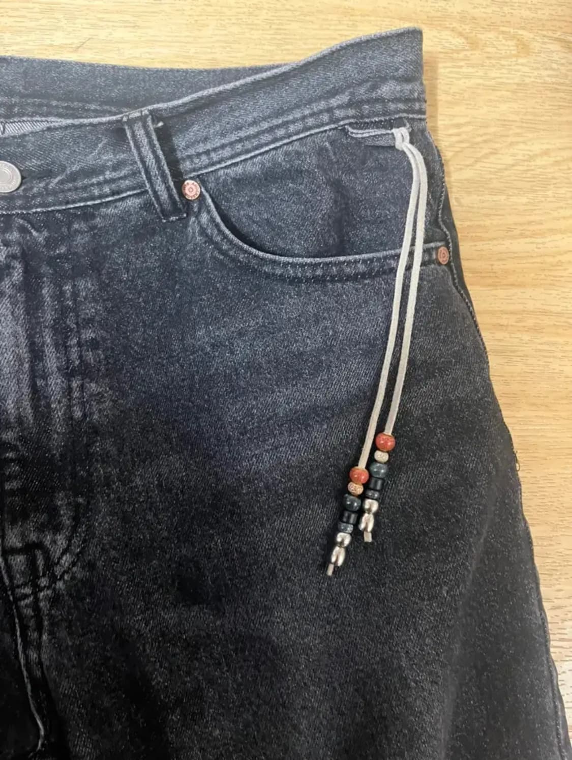 앤더슨벨 / 뉴 아메리카 스트레이트 데님 블랙 / L 상품이미지4