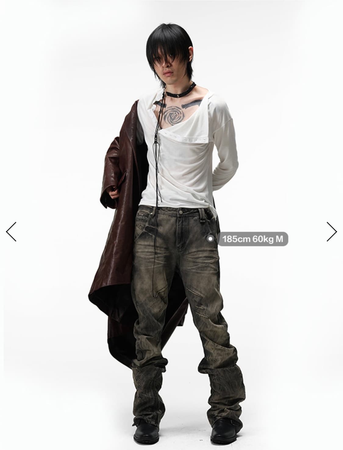 Distressed Texture Slim-Fit Khaki Pants 상품이미지3