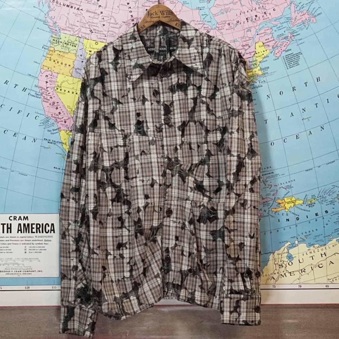 앤더슨벨 에밀 디스트로이드 체크셔츠 상품이미지1