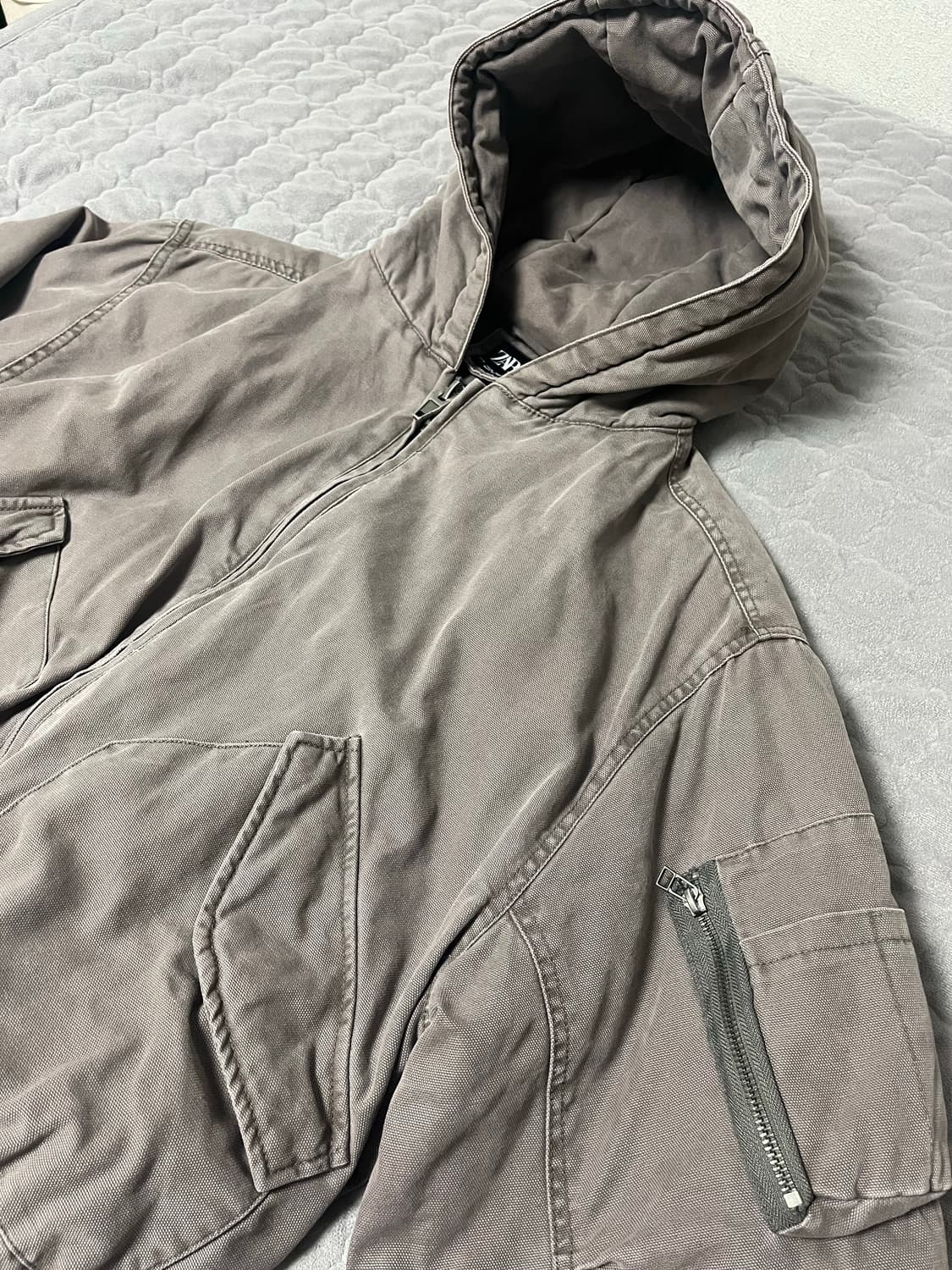 자라 24fw 오버사이즈 핏 워크자켓 다크 그레이 M 상품이미지3