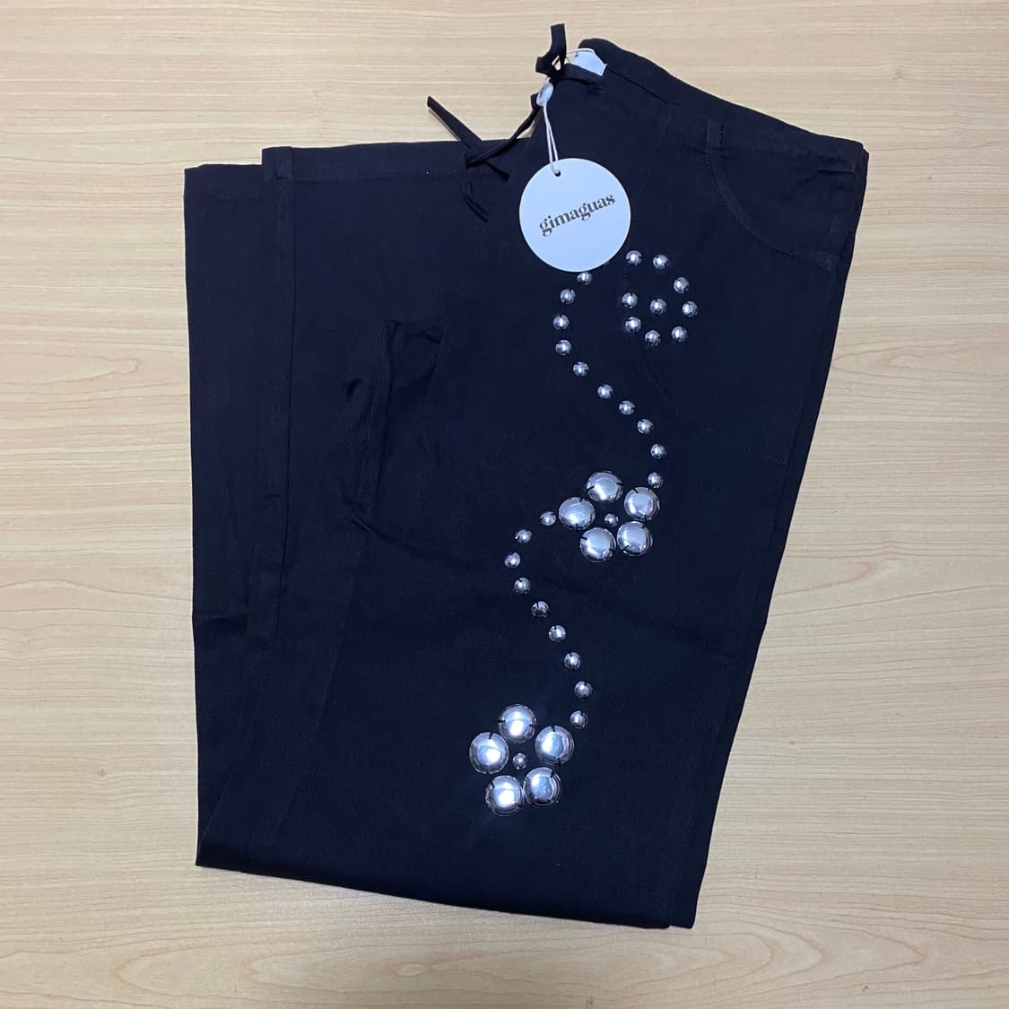 [S] 기마구아스 delya 스터드 트라우저 블랙 상품이미지8