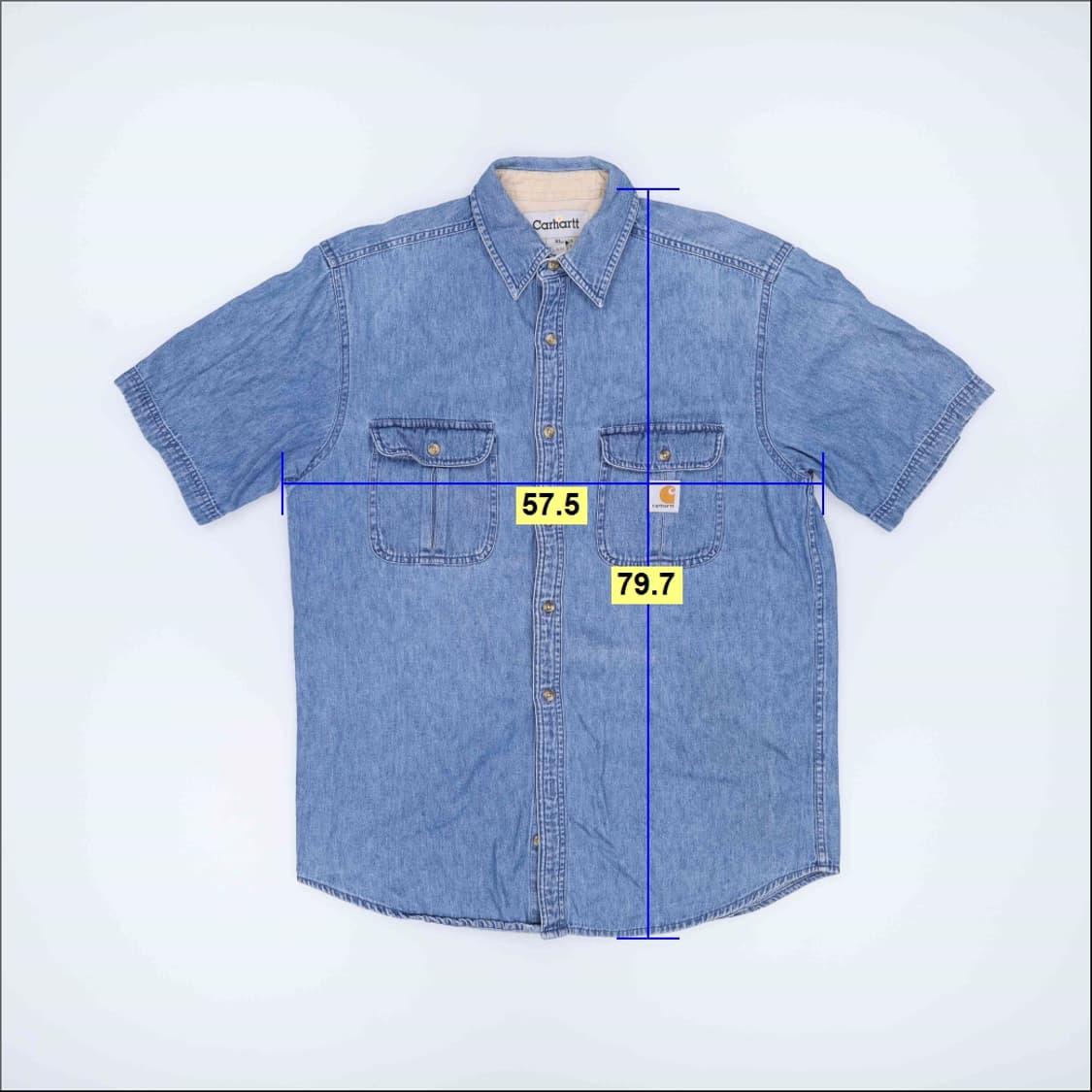 XL 칼하트 반팔 데님 셔츠 0401H1 상품이미지5