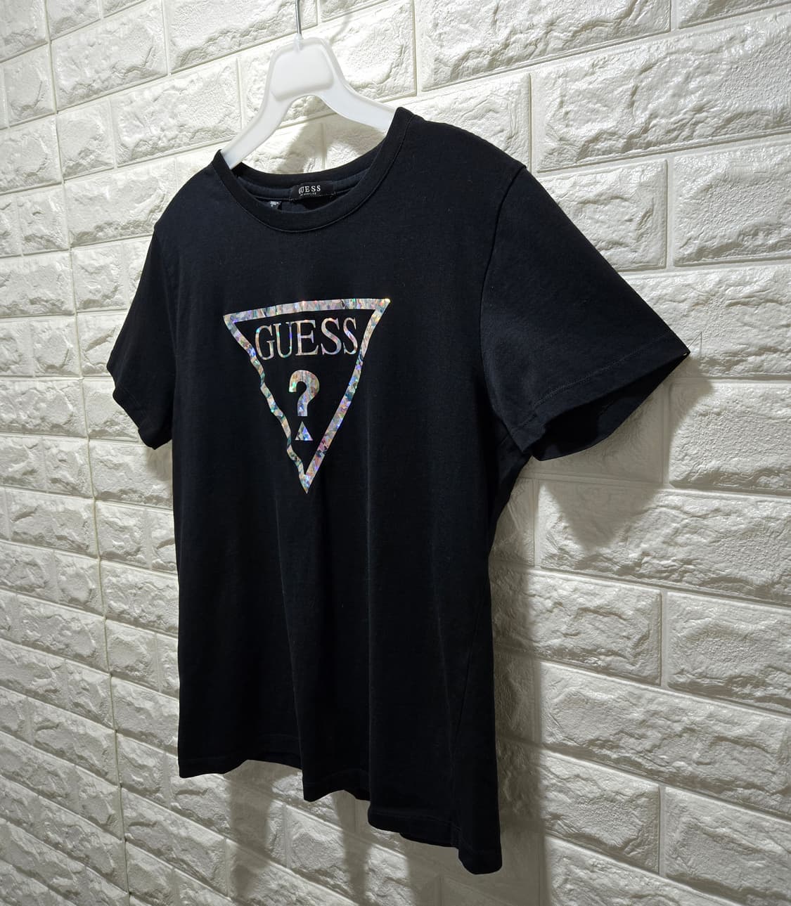 게스 홀로그램 빅로고 반팔티 S 상품이미지4