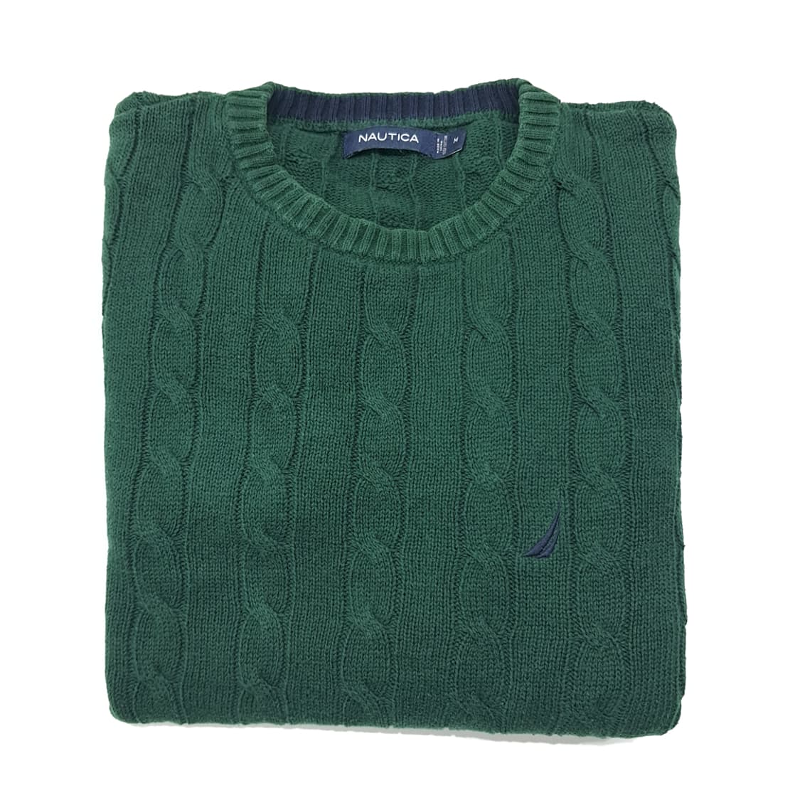 CL267 M 노티카 00s 코튼 케이블 그린 니트 스웨터 상품이미지7