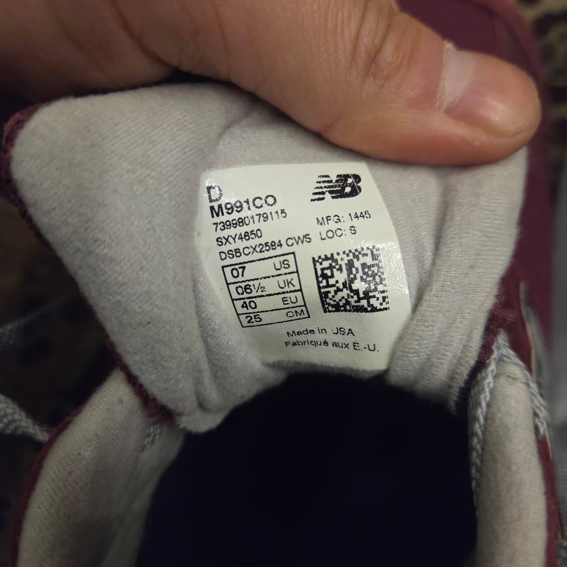 뉴발란스 991 버건디 250 상품이미지7