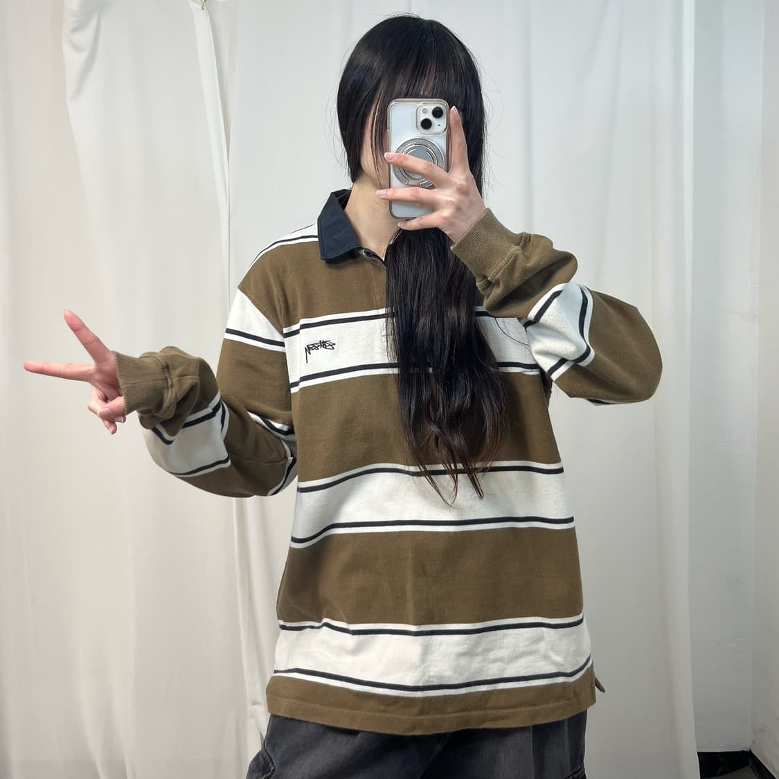 Stussy stripe rugby shirt 상품이미지2