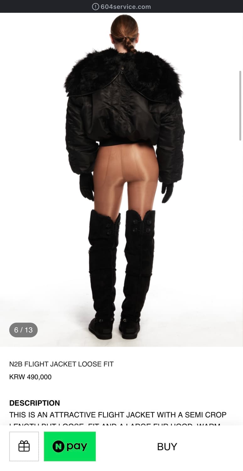 604service N2B FLIGHT JACKET LOOSE FIT 상품이미지2