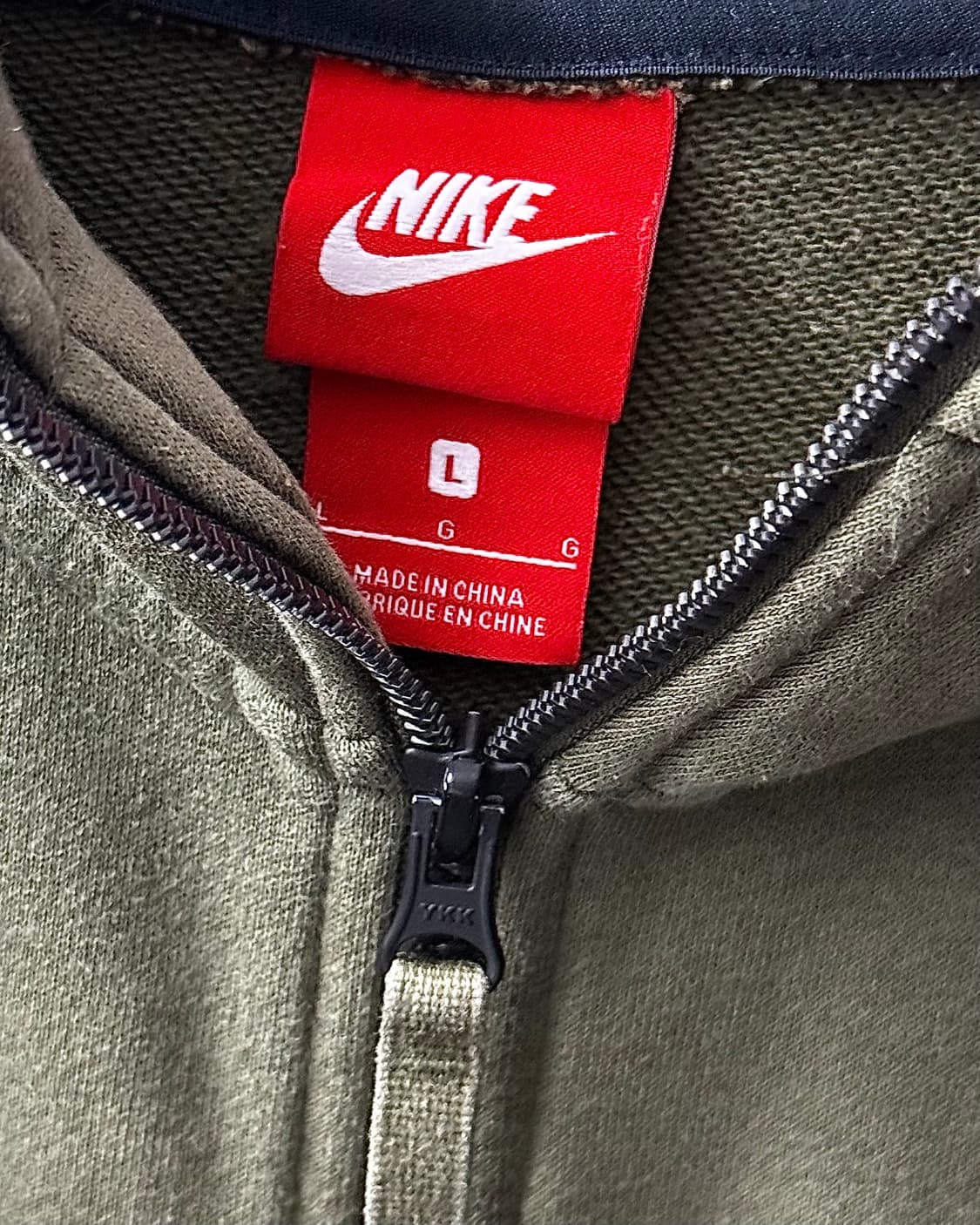 나이키 테크팩 밀리터리 카키 스웻 후드 집업 하이넥 100 런닝 에어포스 상품이미지6