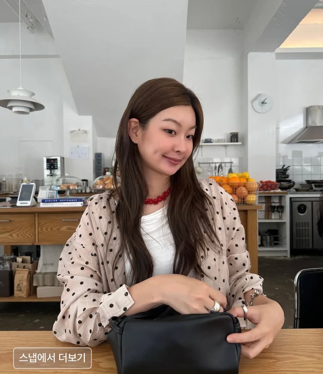 새상품) 파르티멘토 폴카 도트 후드자켓 베이지 상품이미지5