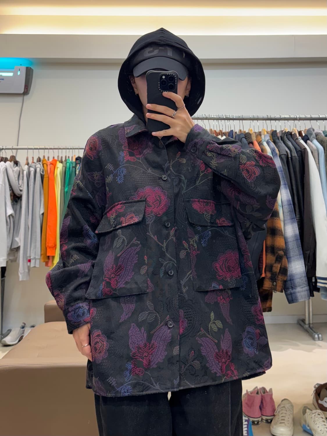 하레 플라워 자카드 셔츠 자켓 상품이미지5