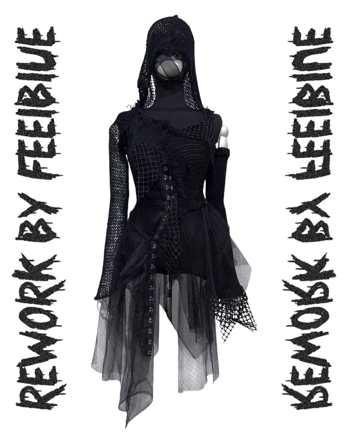FEELBLUE REWORK 021 – Black Ruin Dress 상품이미지10