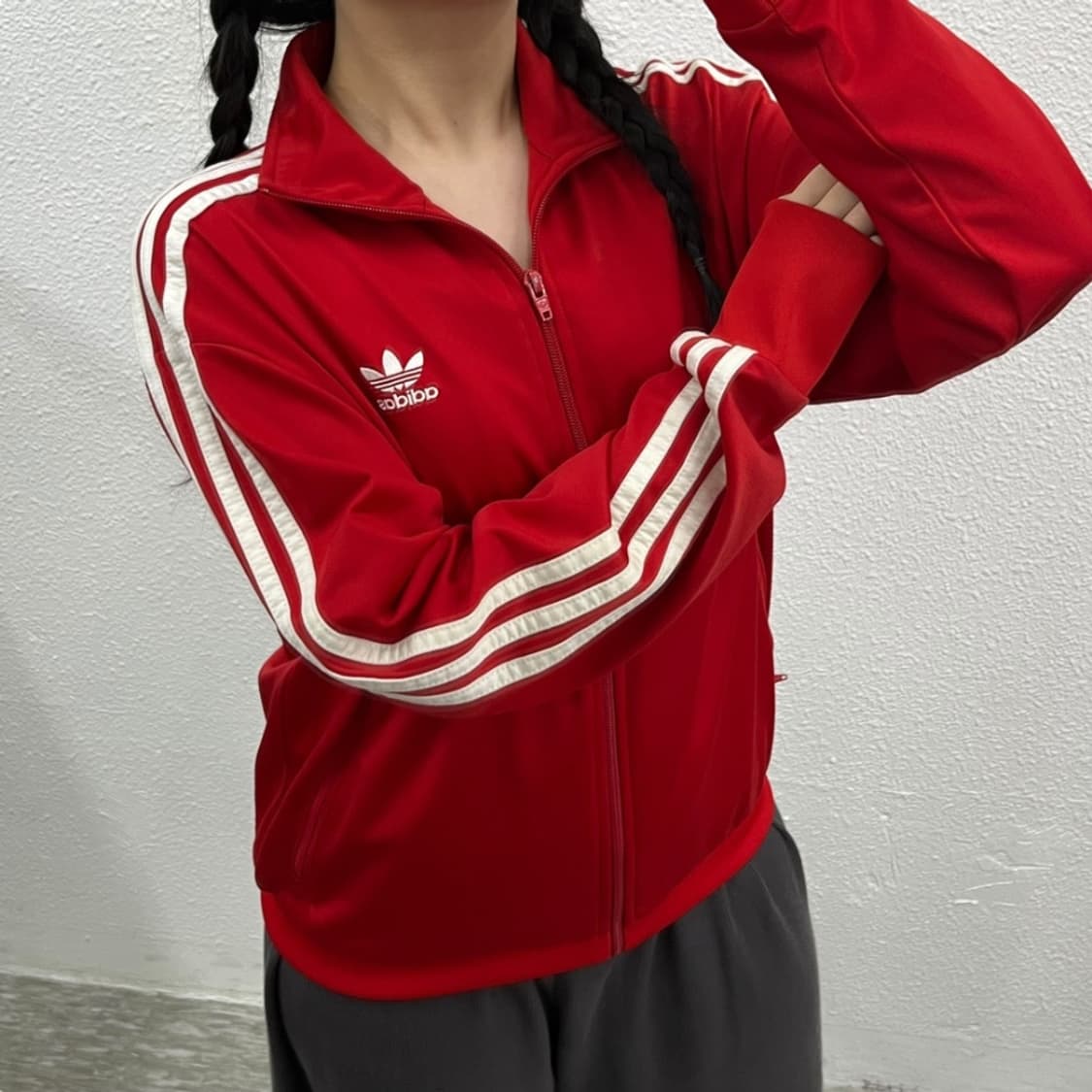 아디다스 파이어버드 화이트라인 레드 트랙탑 S 상품이미지5
