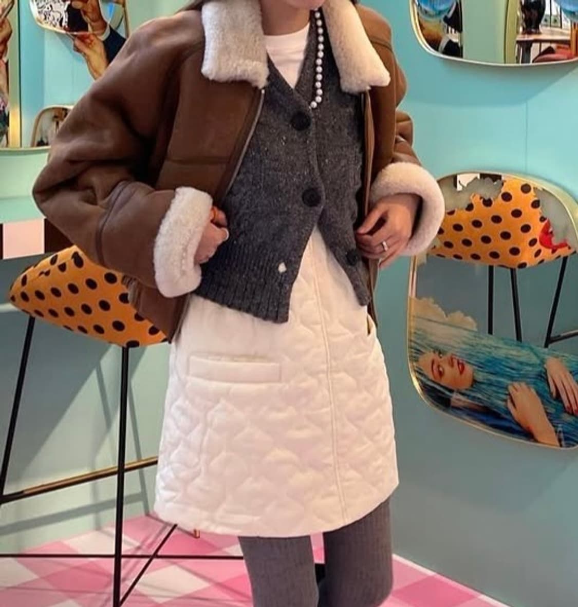 H&m 리오셀 퀼팅 원피스 s 상품이미지2