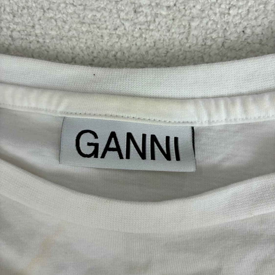 가니 GANNI 화이트 반팔 티셔츠 m 상품이미지2