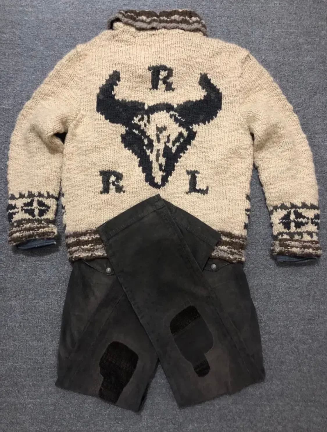 Rrl 더블알엘 버팔로 숄카라 집업가디건 L 상품이미지1