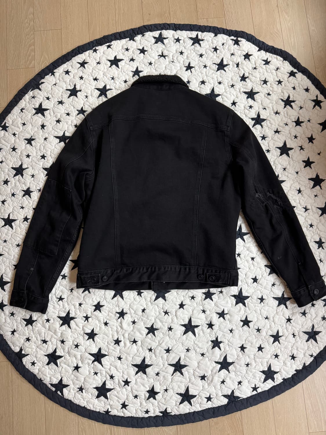 올세인츠 타입 2 쉐르파 데님 트러커 자켓 블랙 상품이미지2