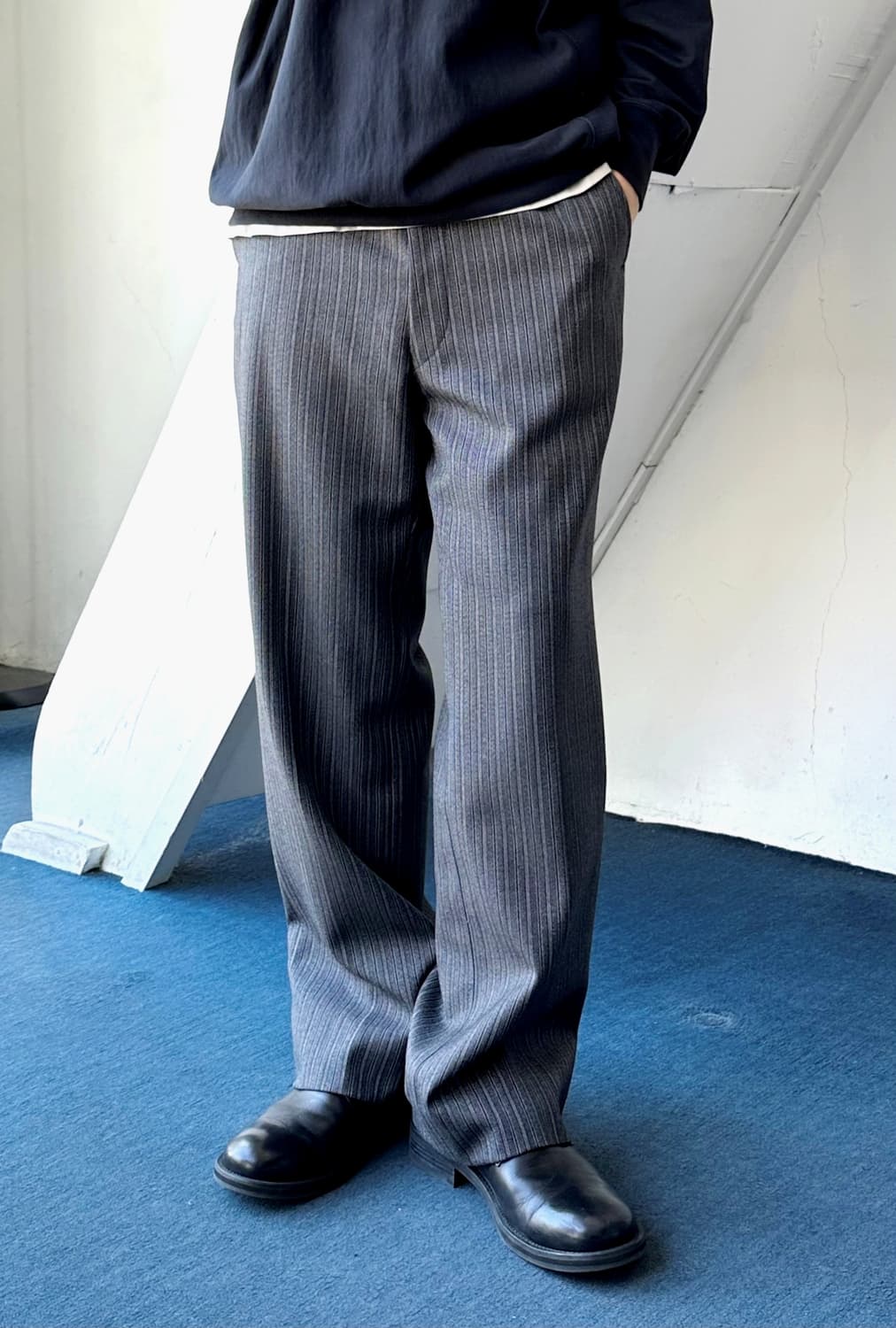 No tuck straight wool trousers 상품이미지5