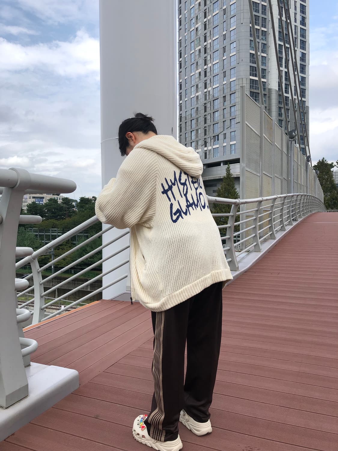 히스테릭글래머 백로고 와플니트 후드집업 상품이미지3