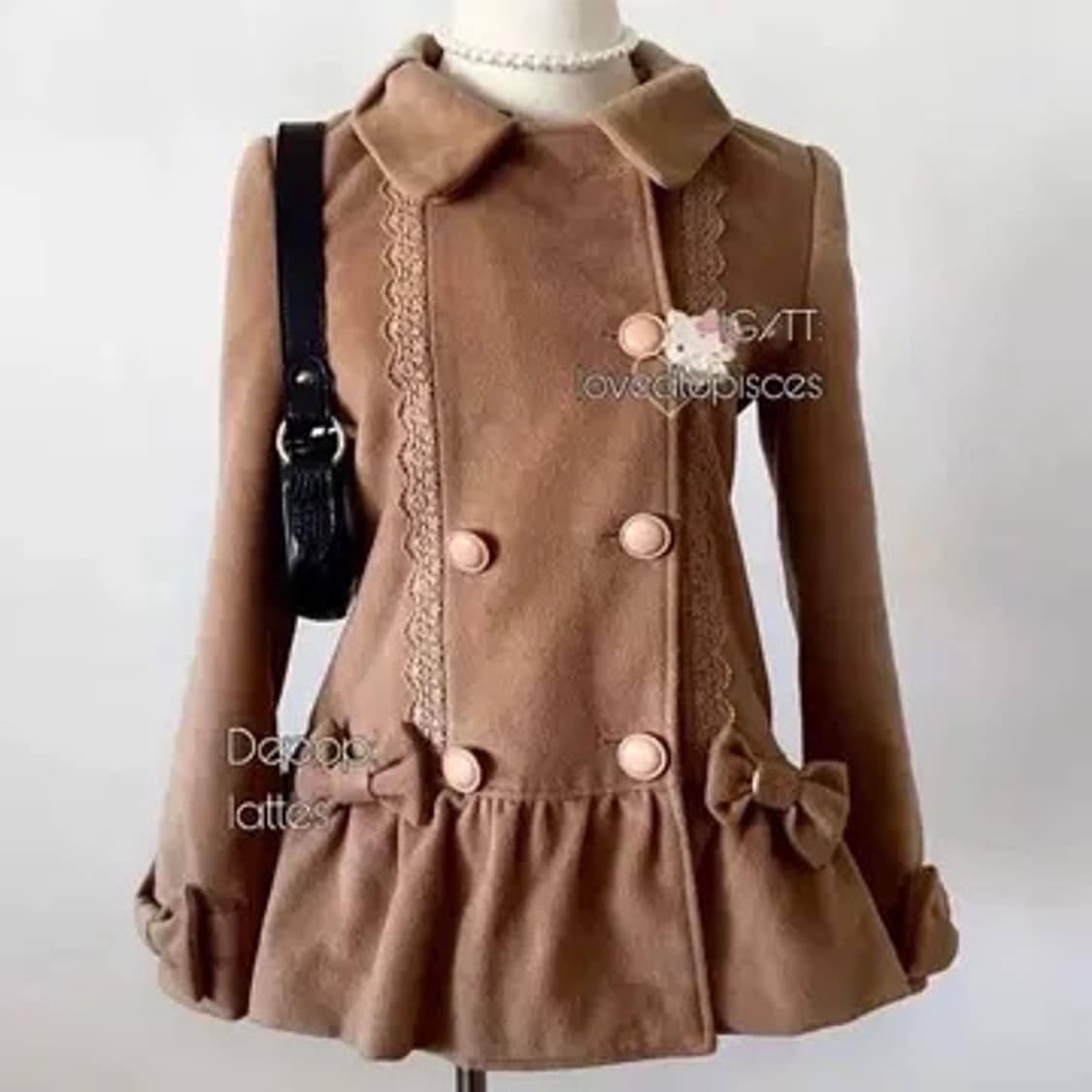 퍼X) 리즈리사 라떼갸루 리본 숏 코트 히메갸루 핀터레스트 상품이미지1