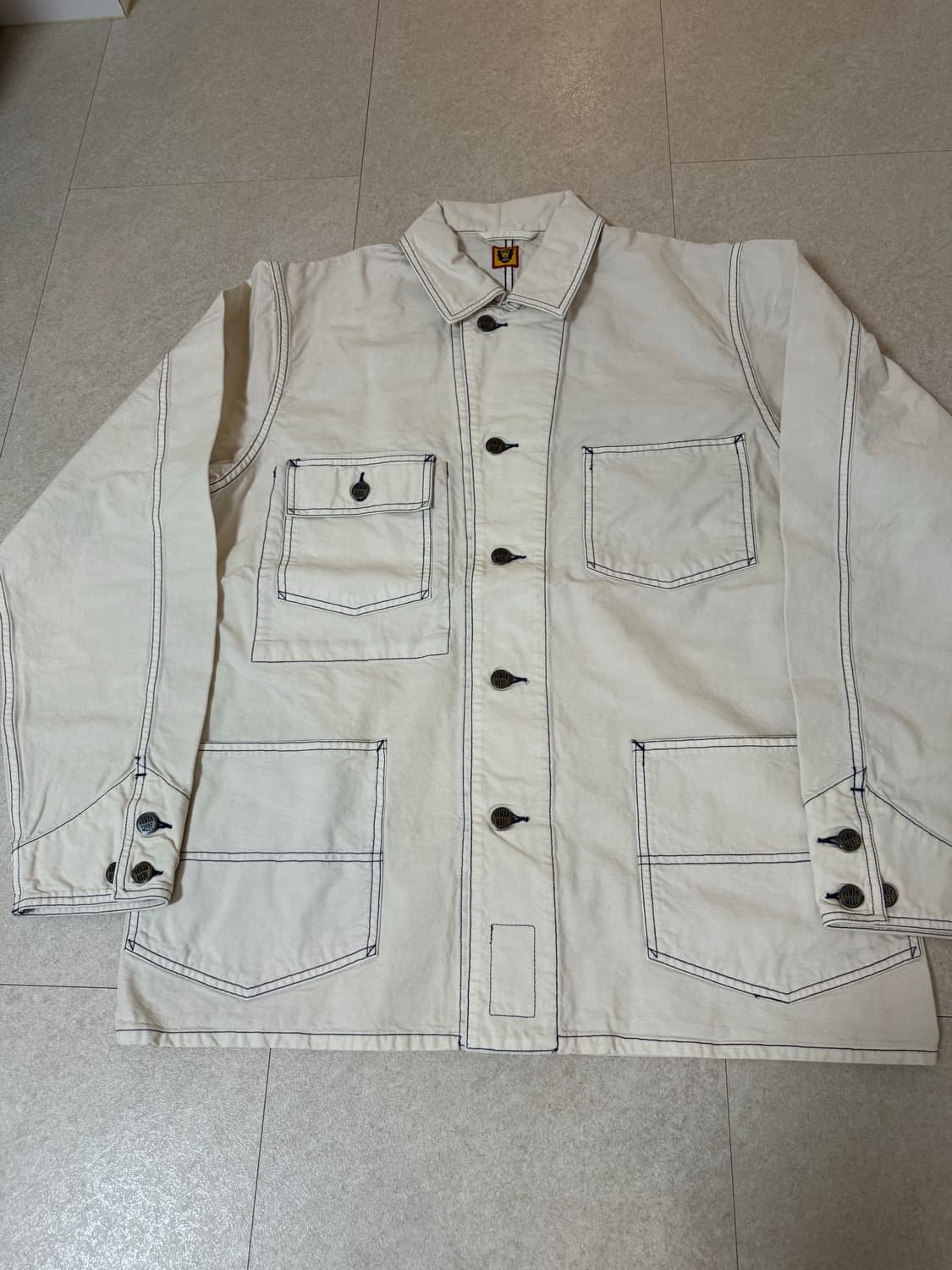 휴먼메이드 가먼트다이드 커버올 자켓 화이트 상품이미지1