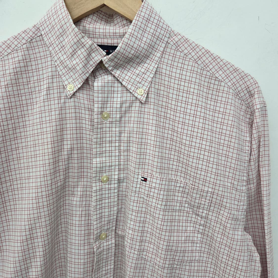 타미힐피거 핑크 체크 긴팔 셔츠 남s 상품이미지3