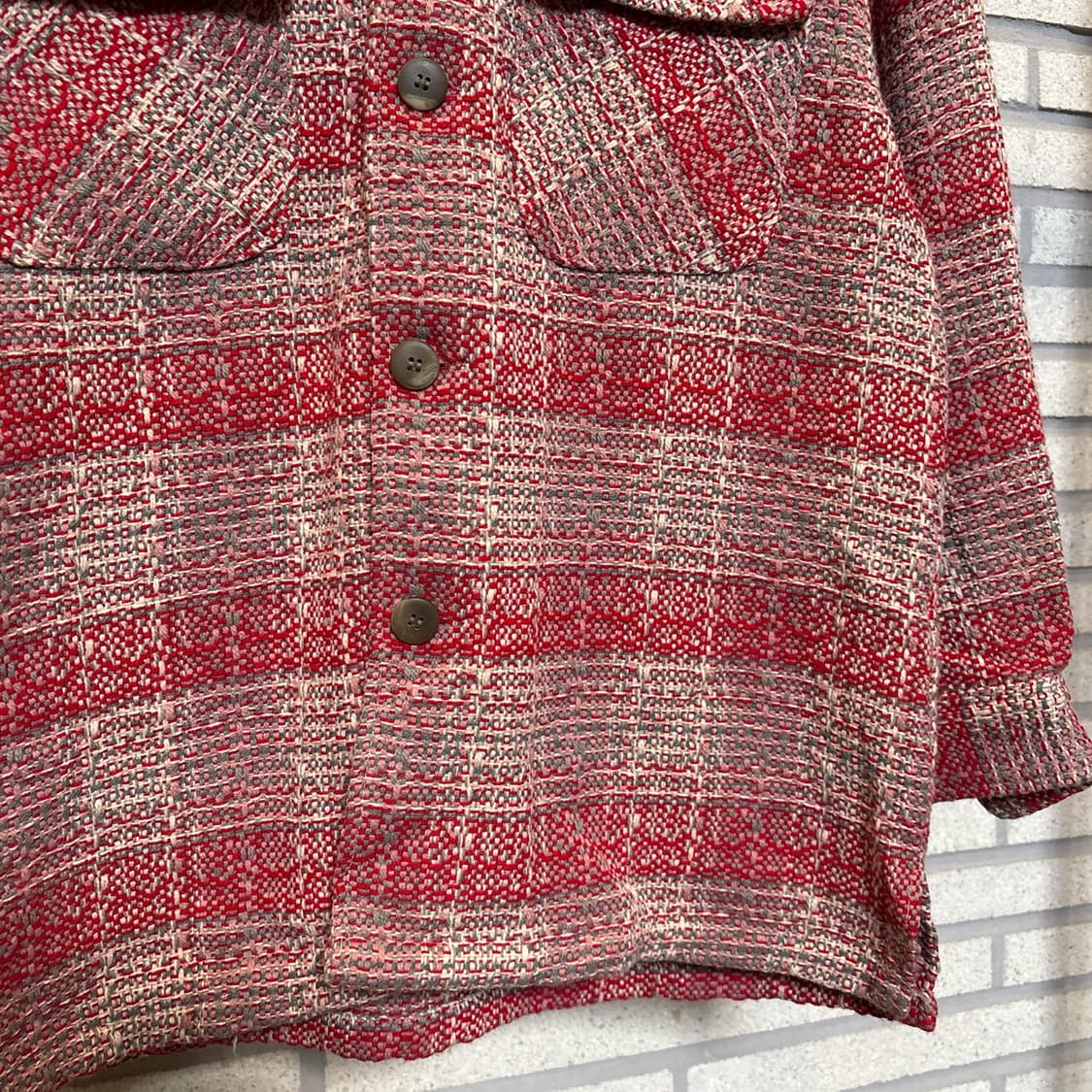 JPN VINTAGE 울블렌디드 트위드 셔츠자켓 플랩포켓 디테일 멀티컬러 상품이미지6