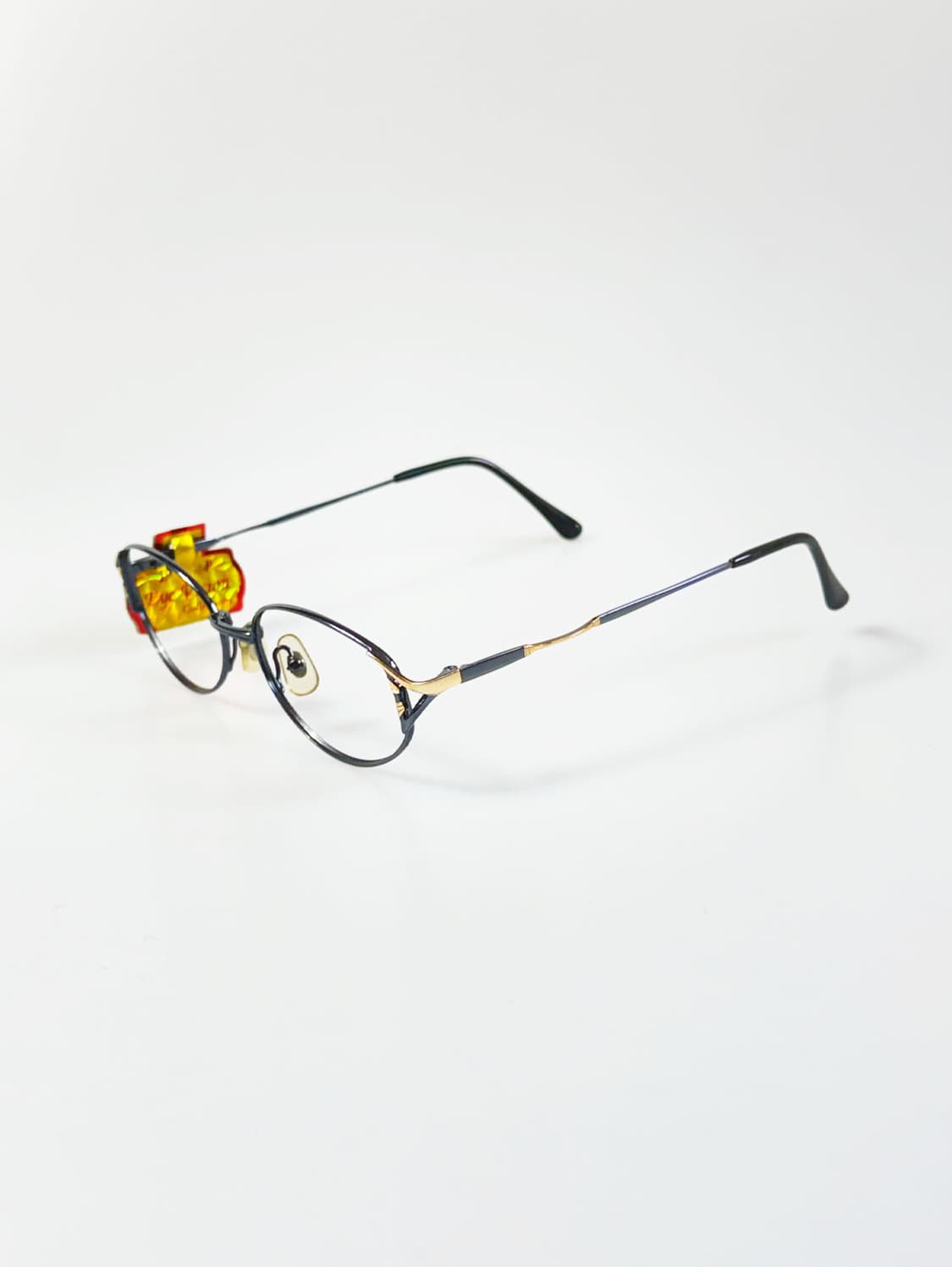 90s EYE VISION 슬림 오벌 다크 건메탈 빈티지 안경 상품이미지3
