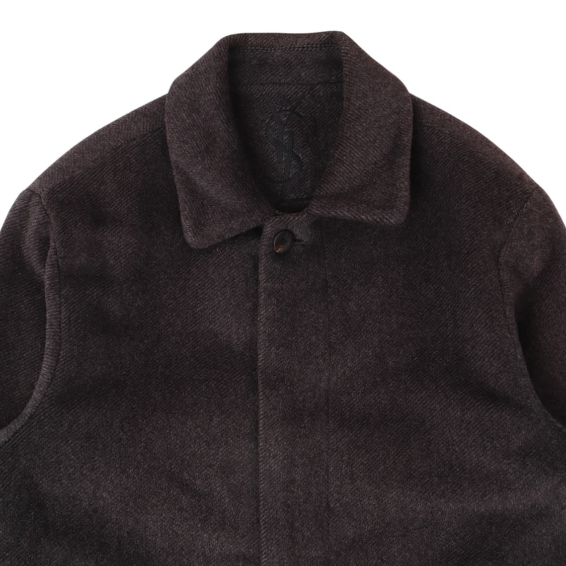 입생로랑 헤링본 ysl로고 울 하프 싱글 코트 상품이미지2