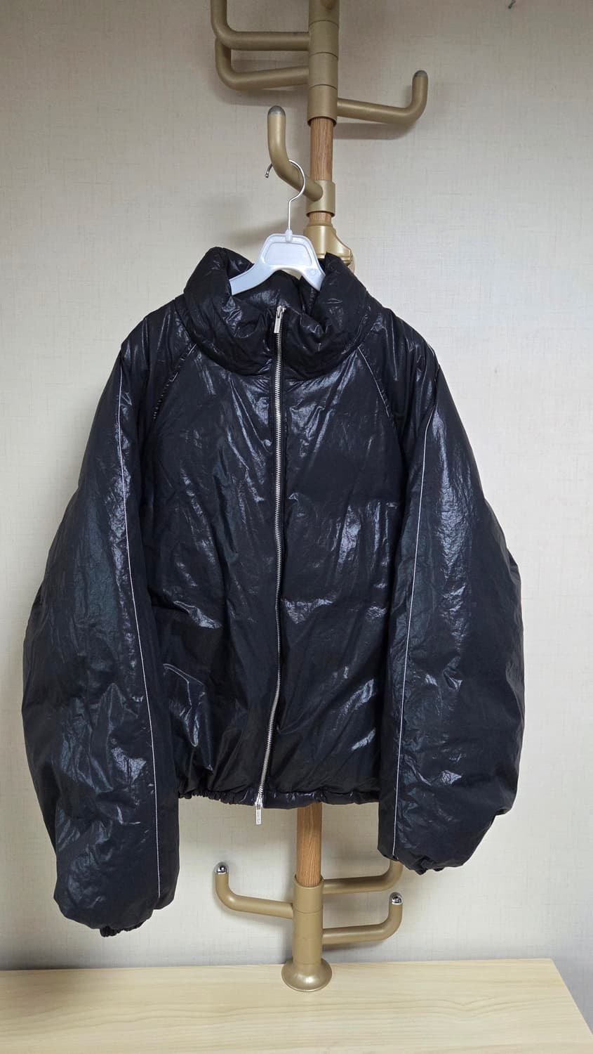 마뗑킴 마뗑 로고 코팅 다운 점퍼 블랙 L 상품이미지1