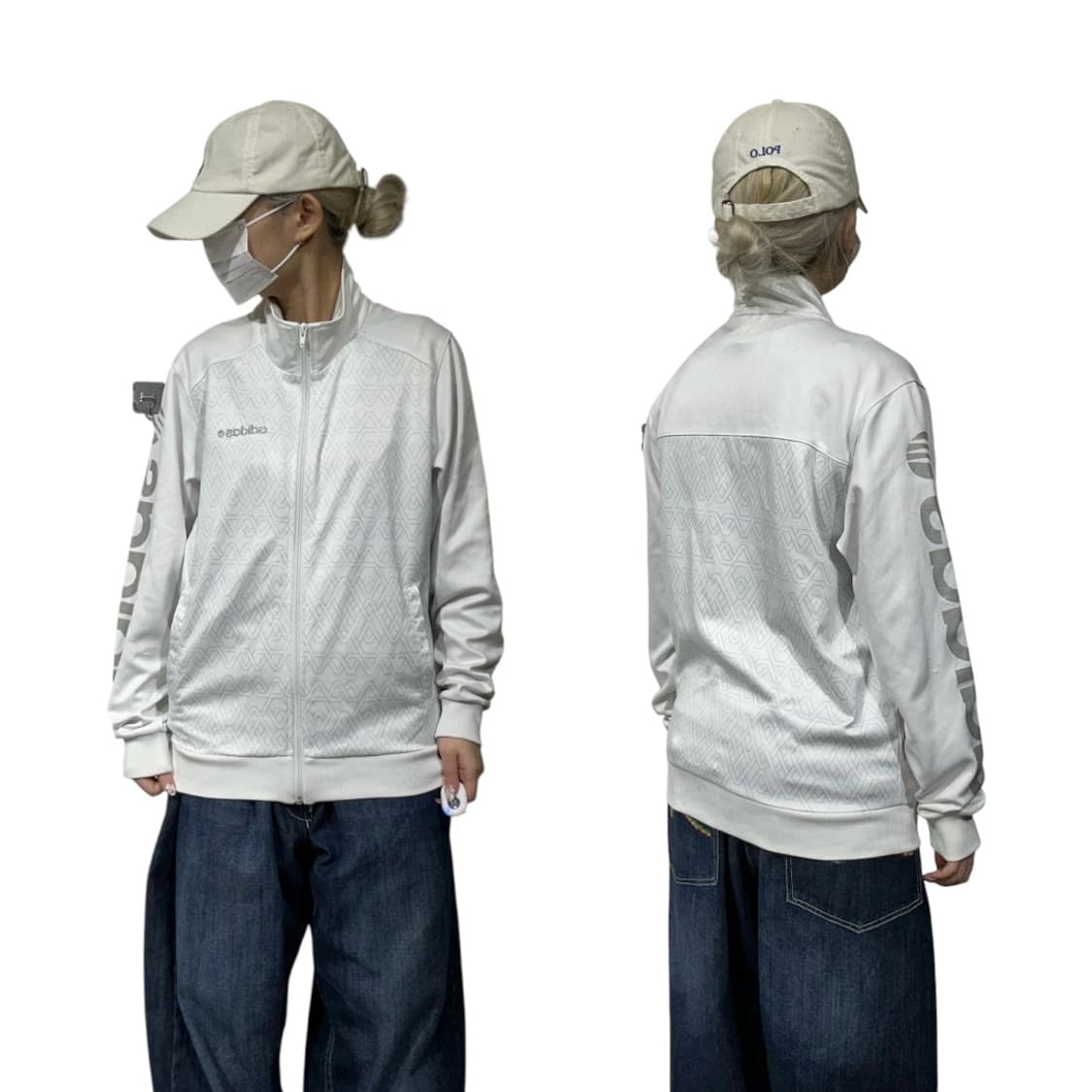 아디다스 화이트 실버 오버핏 올드스쿨 트랙탑 져지 M 상품이미지1