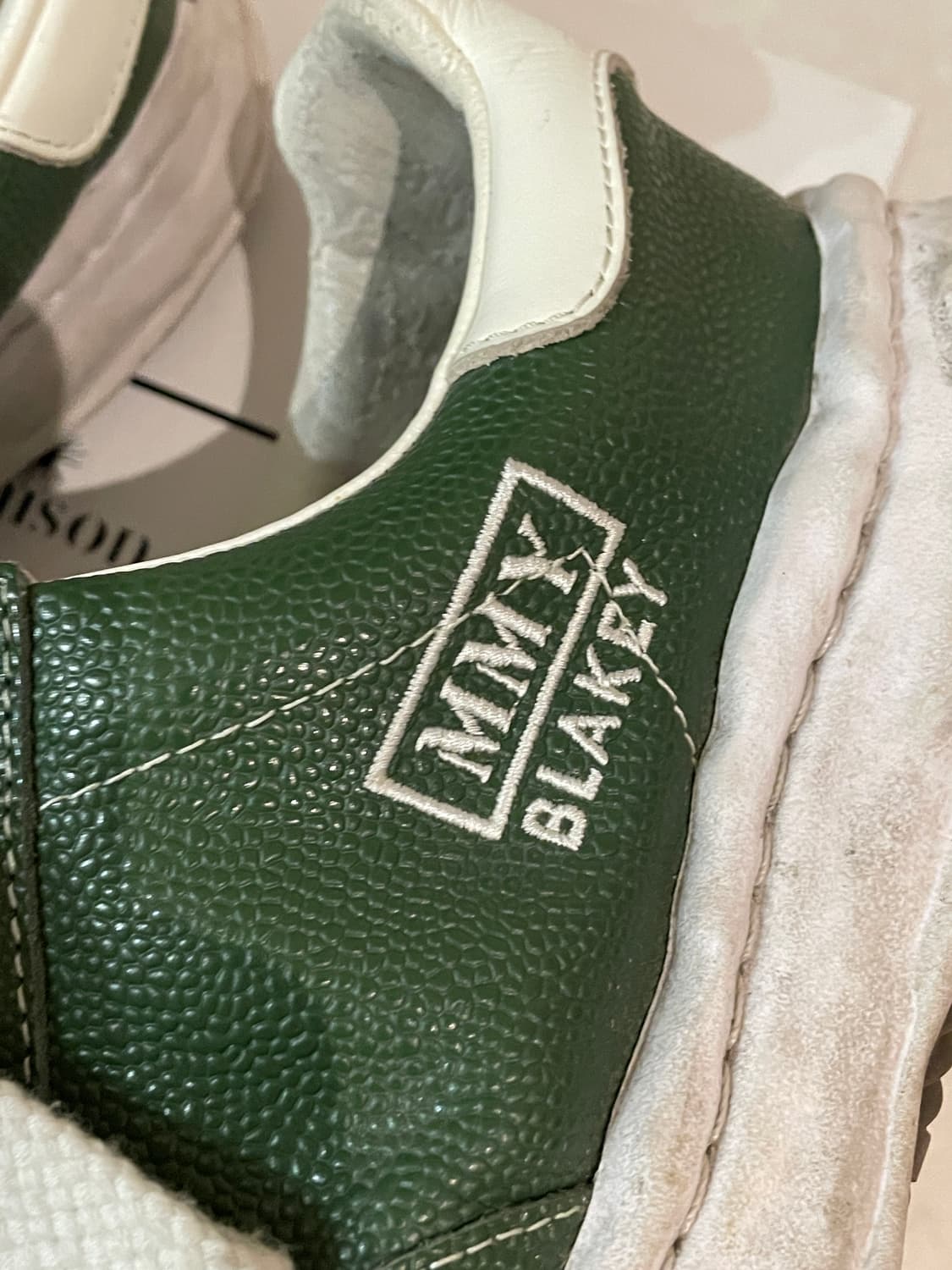 [290size]미하라 야스히로 블레이키 OG 솔 엠보스 레더 그린 상품이미지2