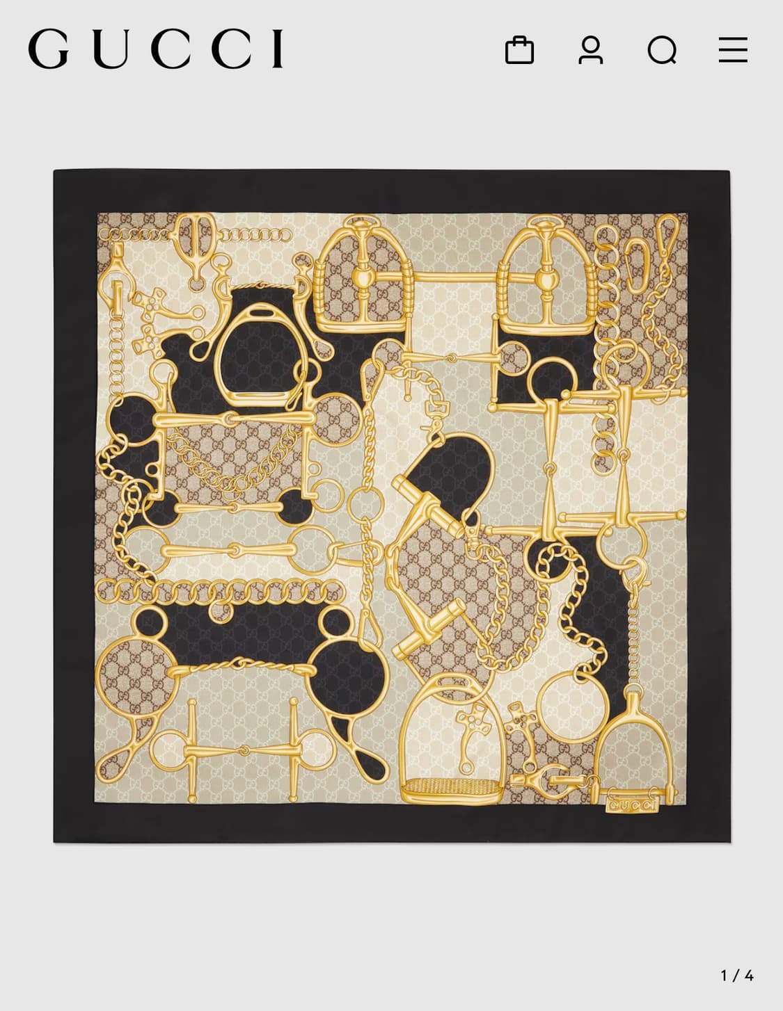 구찌 프린트 실크 트윌 까레 상품이미지1