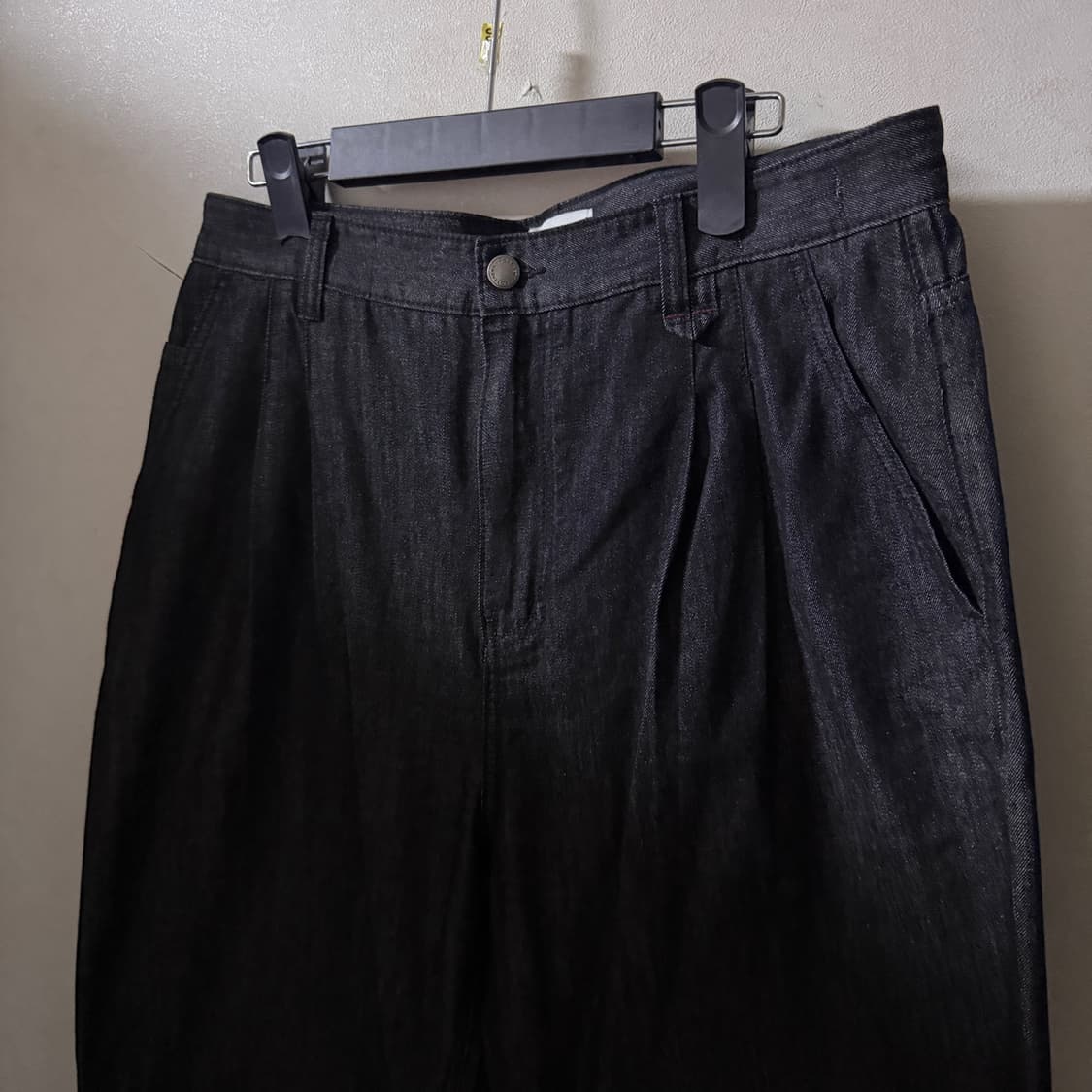 포트너스 블랙 와이드 데님 팬츠(L) 상품이미지3