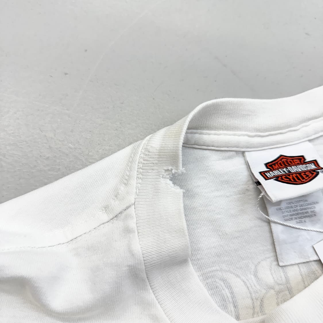 할리데이비슨 00s 텍사스 바이크 프린팅 빈티지 롱슬리브 화이트 상품이미지7