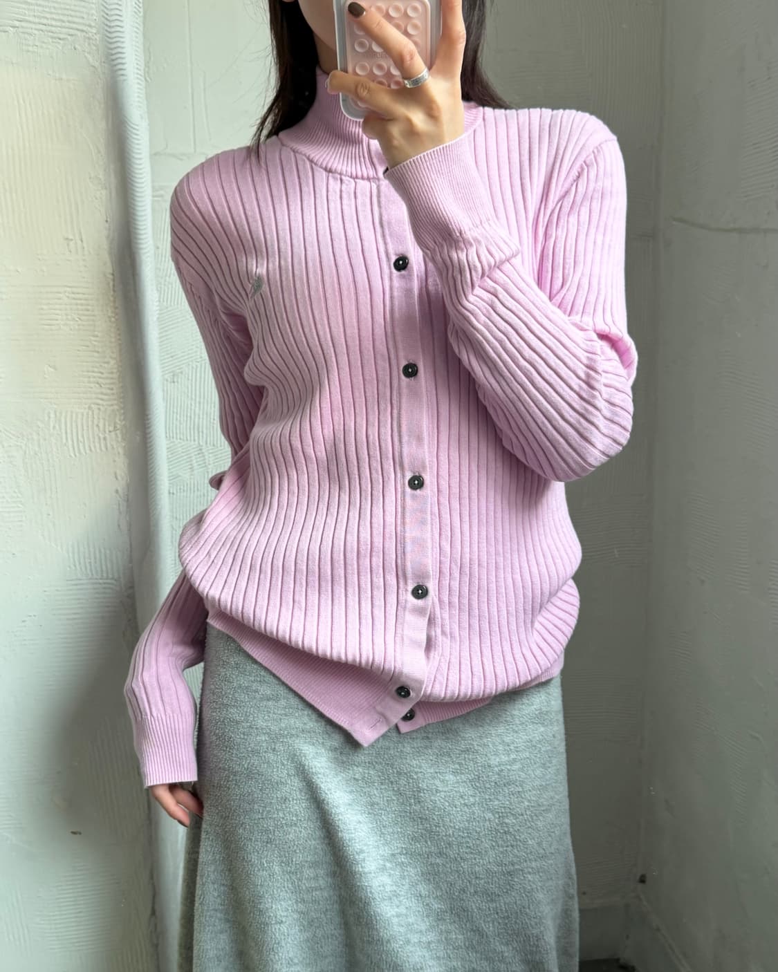 Burberry 버버리 블랙라벨 라벤더퍼플 버튼 가디건 상품이미지2