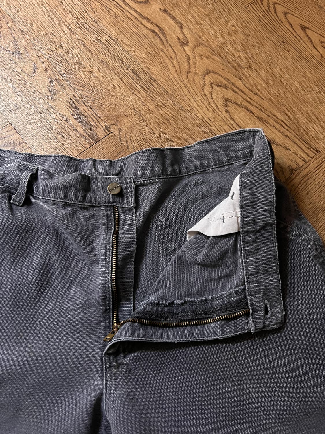 [36]칼하트 USA 페트롤 블루 싱글니 카펜터 워크 팬츠 상품이미지3