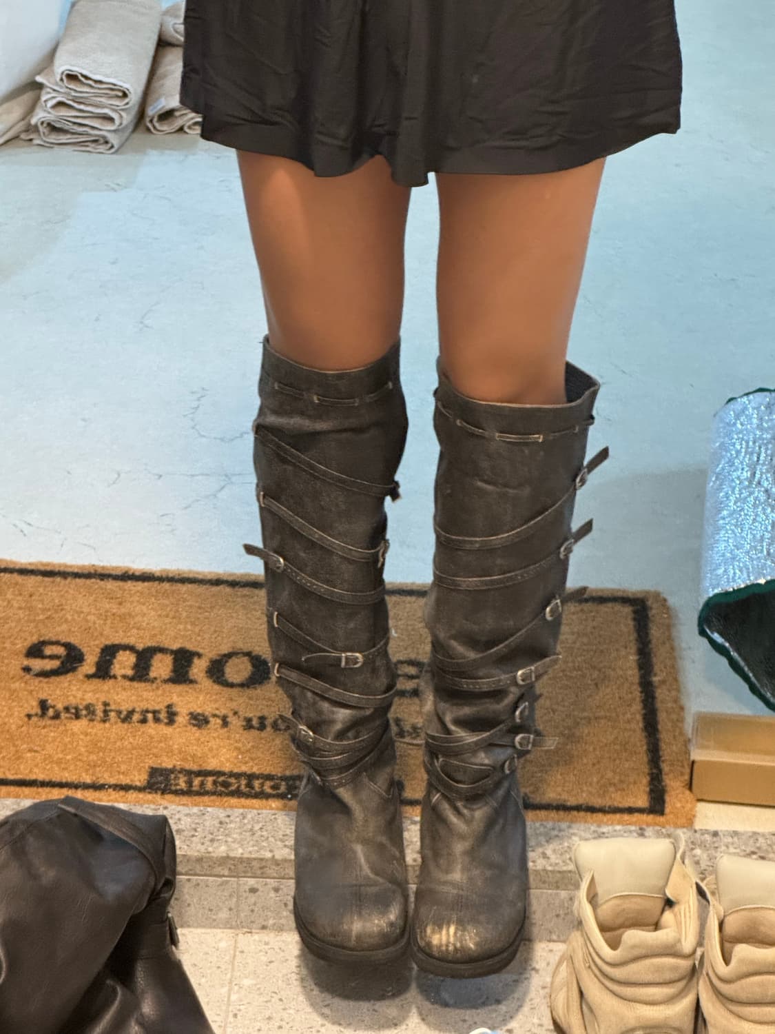 Then 덴 롱 부츠 그레이 상품이미지3